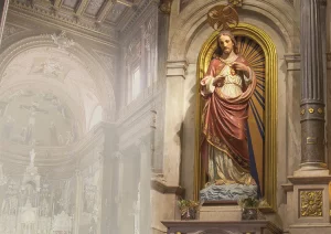 Altar lateral del Sagrado Corazon de Jesus en el santuario de esta advocacion en Sao Paulo
