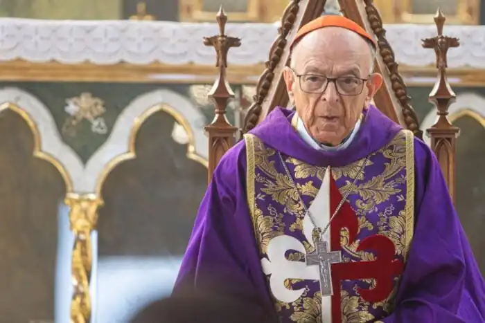 Cardinal Damasceno in the Basilica of Our Lady of the Rosary during a Holy Mass with the Heralds of the Gospel on December 20, 2025