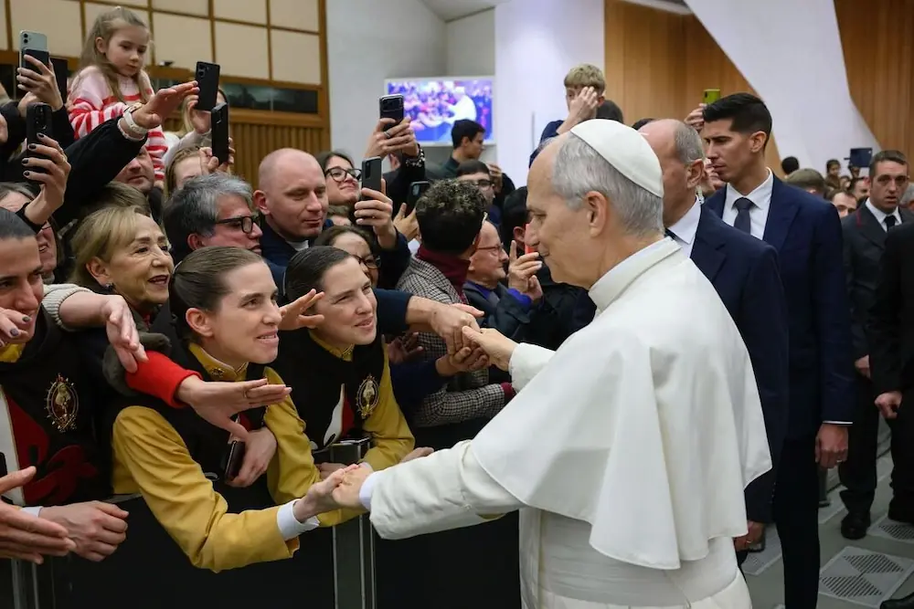 General Audience with Pope Leo XIV, Heralds of the Gospel Greeting Jan, 21, 2026 (3)