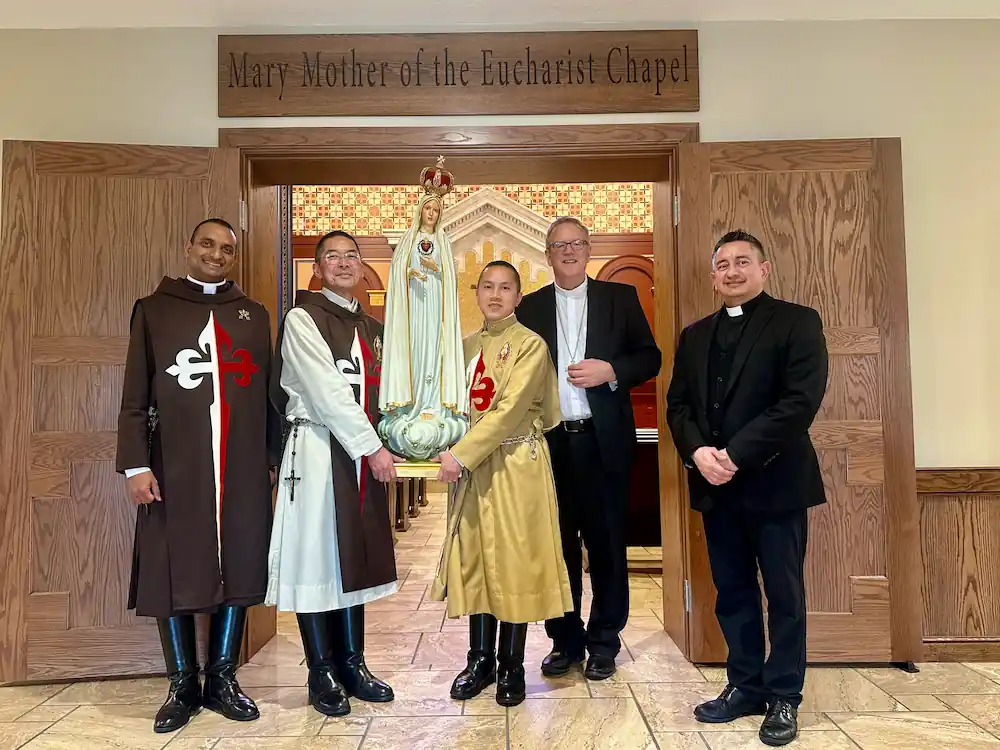 Heralds of the Gospel with Bishop Robert Barron at the Chancellery.