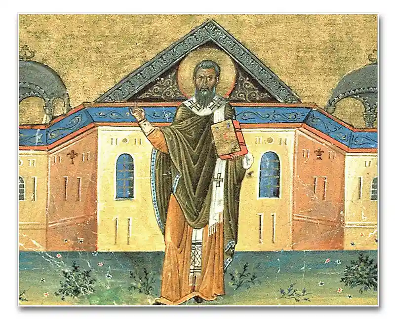 St. Gregory of Nyssa – Illumination of the Menologion of Basil II, Vatican Library