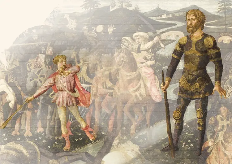 David lucha contra Goliat de Francesco Pesellino Galeria Nacional de Londres
