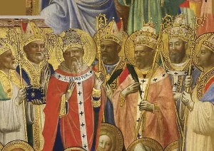 Detalle de Cristo glorificado en la corte del Cielo editado de Fra Angelico Florencia Italia