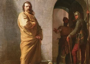 Henry IV at Canossa by Eduard Schwoiser Maximilianeum Foundation Munich Germany