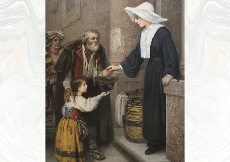 Hija de la Caridad reparte alimentos a los necesitados de Gabriel Puig Roda Museo de Bellas Artes Castellon Espana