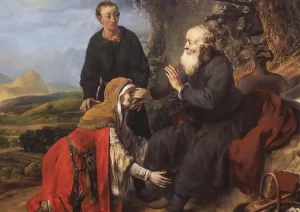 Gehazi was the trusted assistant of the providential man and a witness to the great wonders he performed Elijah and the Shunammite woman by Gerbrand van den Eeckhout Museum of Fine Arts Budapest