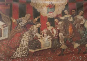Little Thomas receives a manuscript with the Angelic Salutation from Heaven St