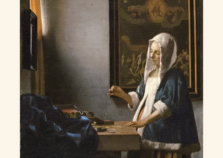 Mujer con balanza de Johannes Vermeer Galeria Nacional de Arte Washington
