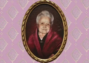 Oil painting based on one of the last photographs of Dona Lucilia taken in