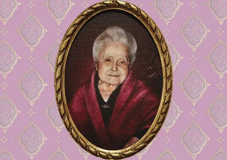 Oil painting based on one of the last photographs of Dona Lucilia taken in