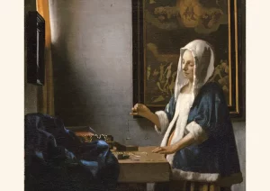 Woman holding a balance by Johannes Vermeer National Gallery of Art Washington DC