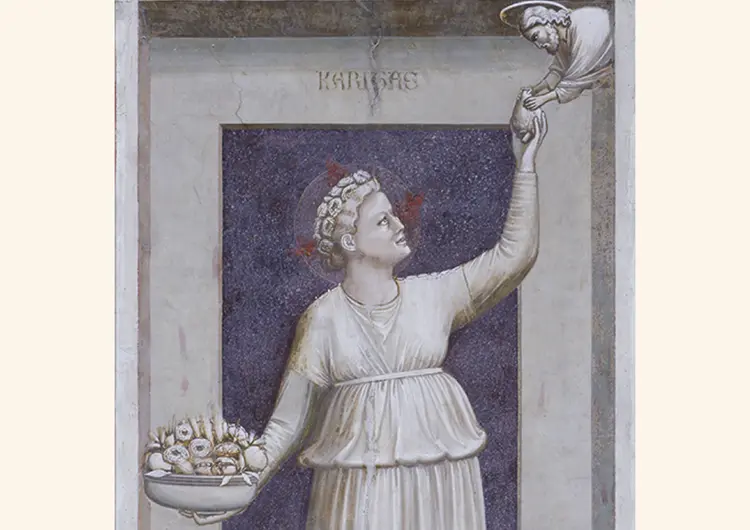 Allegory of charity by Giotto di Bondone Cappella degli Scrovegni Padua Italy