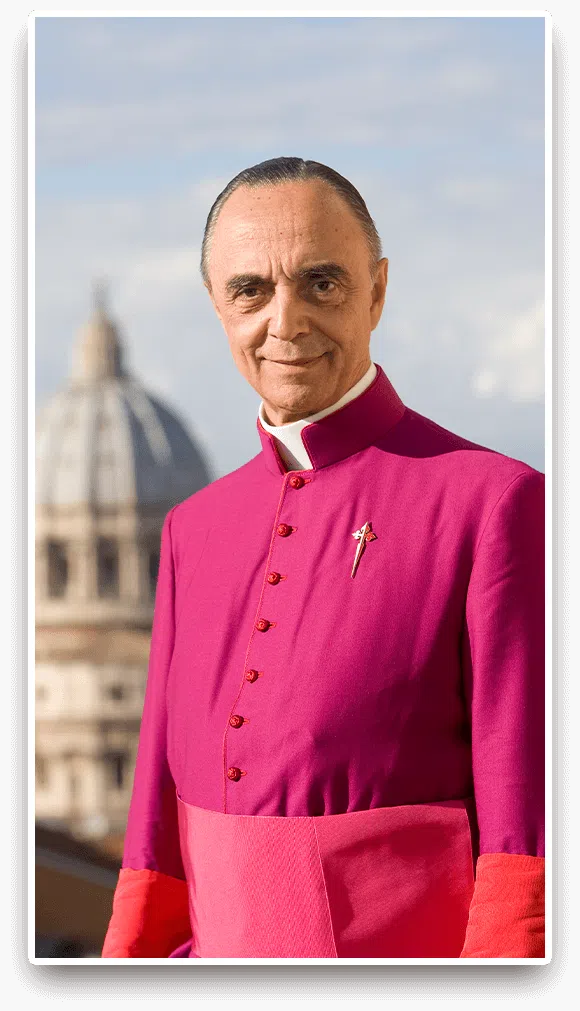 Monsignor in the Vatican with a fuchsia cassock