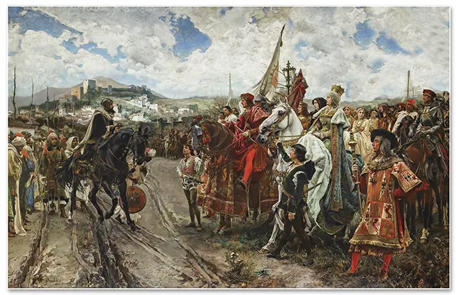 Foto: Painting of the surrender of Granada to Ferdinand and Isabella, marking the end of the Reconquista.