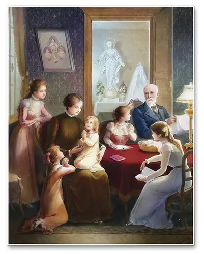 Photo: Saints Louis and Zélie Martin with their daughters, model of Catholic family life and sanctity in marriage.