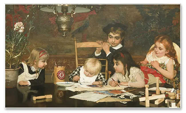 The child painter by Jan Frans Verhas, representing creativity and responsibility in upbringing.