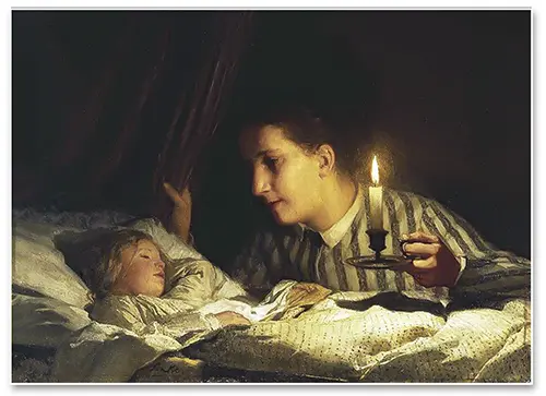 Foto: A mother at her child’s bedside, compassion in suffering.