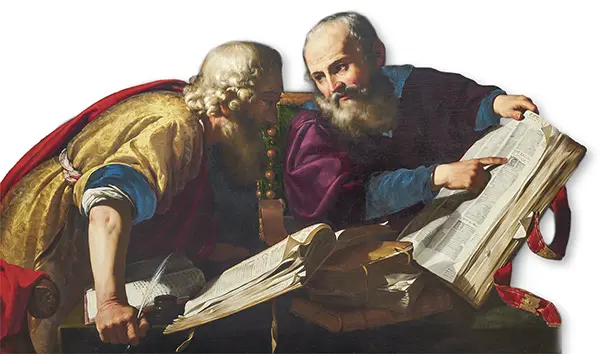 Prophets with manuscripts of the Old Testament, depicting the universality of the Holy Spirit through Scripture.